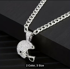 Iced Cuban chain with fashion football helmet