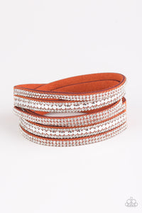 Rock Star Attitude - Orange Wrap Bracelet