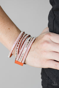 Rock Star Attitude - Orange Wrap Bracelet