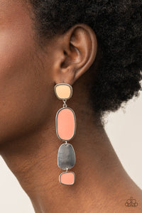 All Out Allure - Orange Dangle Earring