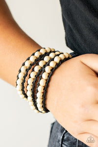 Pine Paradise - White Bead Urban Bracelet