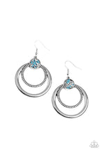 Load image into Gallery viewer, Spun Out Opulence - Blue Hoop Earrings
