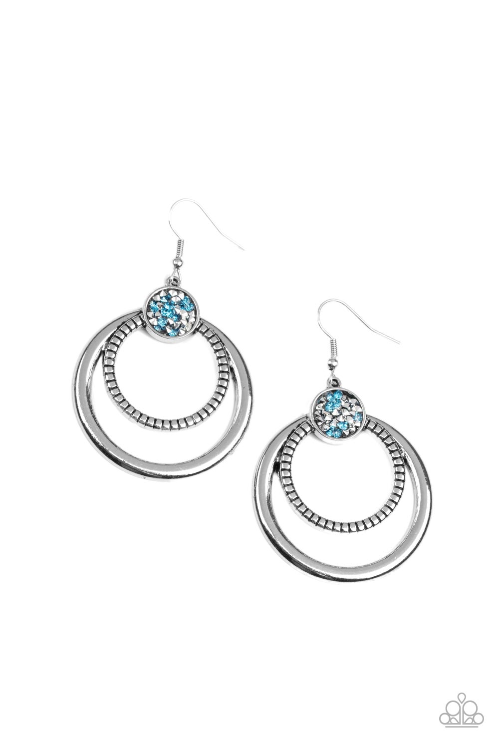 Spun Out Opulence - Blue Hoop Earrings