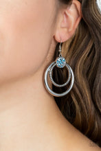 Load image into Gallery viewer, Spun Out Opulence - Blue Hoop Earrings
