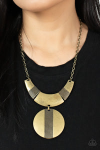 Metallic Enchantress - Brass Disc Necklace