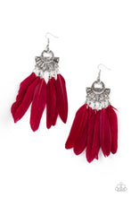 Load image into Gallery viewer, Plume Paradise - Red Feather Earring
