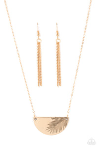 Cool, PALM, and Collected - Gold Necklace Leaf