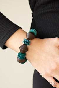 Bermuda Boardwalk - Blue Wood Bracelet