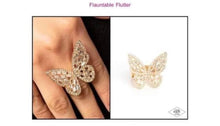 Load image into Gallery viewer, Flauntable Flutter Butterfly Ring Gold
