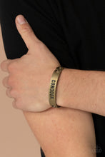 Load image into Gallery viewer, Conquer Your Fears - Brass Bracelet
