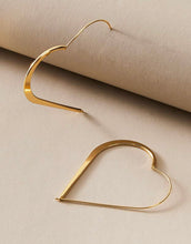 Load image into Gallery viewer, Heart Hoop Earrings
