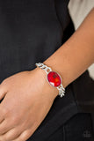 0681VINTAGE VAULT "LUXURY LUSH" RED BRACELET