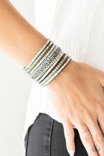 Load image into Gallery viewer, Paparazzi ~ Rhinestone Rumble - White Bracelet
