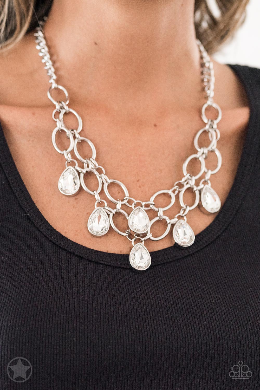 Paparazzi ~ Show-Stopping Shimmer - White Necklace Set